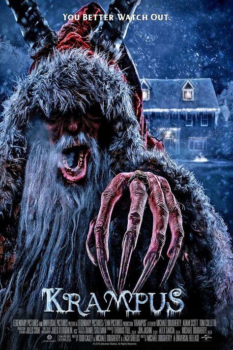 Christmas Movie Posters & Artwork #SantaClaus #Santa #Christmasmovies #Christmas #Wallpapers #movieposters #seasonal #snowmovies #dramamovies #actionmovies #scifimovies #adventuremovies #fantasymovies Krampus 2015, Krampus Movie, Christmas Horror Movies, Christmas Horror, Legendary Pictures, Creepy Christmas, Instagram Christmas, Holiday Movie, Tour Posters