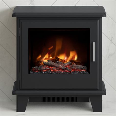 Broseley Southgate Electric Stove - Black - Hotprice.co.uk Electric Stove Fireplace, Electric Log Burner, Free Standing Electric Fireplace, Flame Picture, Stove Black, Inset Stoves, Flame Pattern, Freestanding Stove, Fire Surround