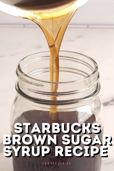 How to Make Starbucks Brown Sugar Syrup - Easy Recipe - Chenée Today Brown Sugar Simple Syrup Recipe, Starbucks Brown Sugar Syrup, Brown Sugar Syrup Recipe, Apple Brown Sugar Syrup, Sugar Syrup Recipe, Homemade Coffee Syrup, Brown Sugar Simple Syrup, Apple Brown Sugar, Make Brown Sugar