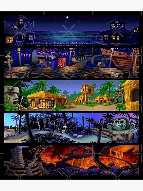 "Monkey Island Scenery Collage" Photographic Print for Sale by ertxyz | Redbubble Monkey Island Art, Nightmare Aesthetic, Scenery Collage, Island Scenery, Island Wallpaper, Monkey Island, Art Games, Pix Art, Pixel Art Games