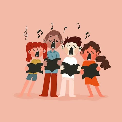 Children holding books and singing in ch... | Free Vector #Freepik #freevector #school #people #book #children Birches Painting, Kids Singing, Personalized Books For Kids, Choral Music, Gospel Choir, Kids Music, Music Illustration, Photographer Inspiration, Preschool Songs