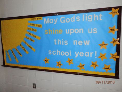 Christian Bulletin Board Ideas, Christian School Bulletin Boards, Fall Bulletin Board Ideas, Catholic Bulletin Boards, Bulletin Board Ideas For Church, Religious Bulletin Boards, Bible Bulletin Boards, Class Bulletin Boards, Christian Classroom