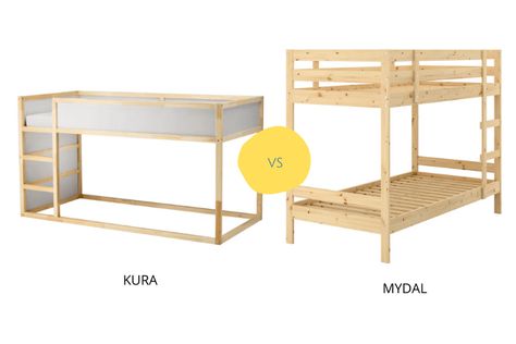 23 fun & fabulous KURA bed hacks for your kids room - IKEA Hackers Mydal Bed Hack, Ikea Mydal Bunk Bed Hack, Kura Cama Ikea, Kura Bunk Bed, Ikea Kids Bed, Cama Ikea Kura, Ikea Mydal, Bunk Bed Hacks, Kura Bed Hack