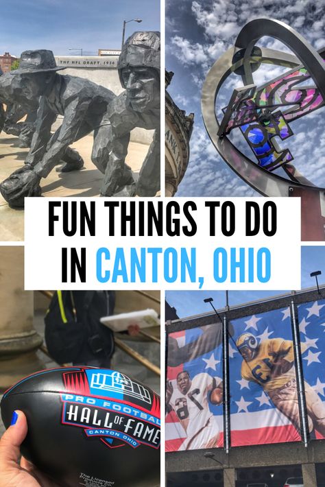 Top things to do in Canton, Ohio for football fans and non fans.  #thingstodo #Canton #Ohio #travel #football Ohio Travel, Canton Ohio, Football Hall Of Fame, Lake Park, Adventure Explore, Lake Erie, United States Travel, Road Trip Usa, Travel Adventure