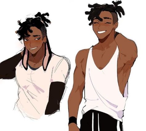 Black Dreads, Black Anime Guy, Black Cartoon Characters, Male Characters, Falling Asleep, Black Characters, Dress Sketches, Black Anime Characters, Black Artwork