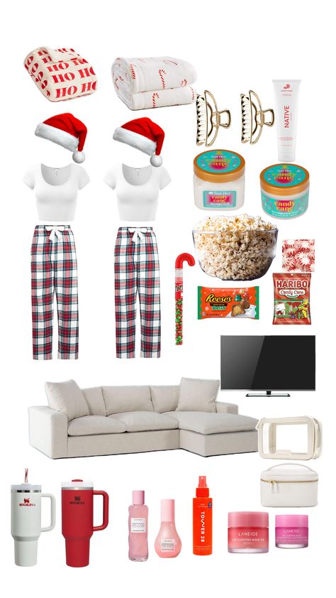 Fun! Christmas Season Ideas, Christmas Slumber Party Ideas For Teens, Pink Christmas Sleepover, Cute Christmas Sleepover Ideas, Christmas Party Sleepover Ideas, Sleepover Ideas Christmas, Things To Do At A Christmas Sleepover, Xmas Sleepover Ideas, Christmas Room Ideas For Teens