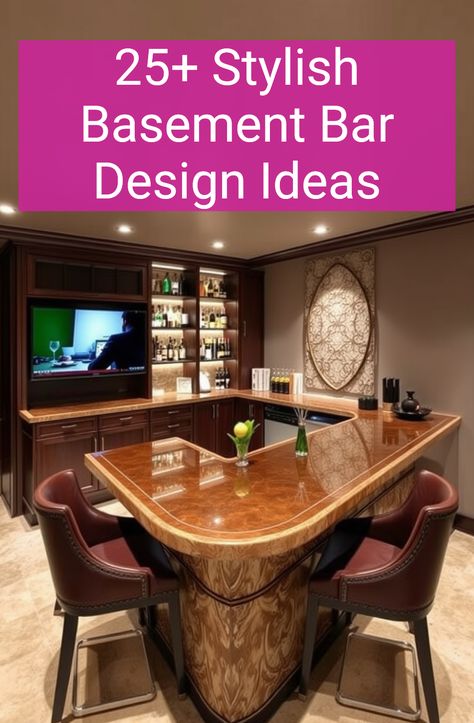 25+ Stylish Basement Bar Design Ideas Basement Lounge Ideas Bar Areas, Basement Bar Design Ideas, Living Room Bar Ideas, Basement Bar Design, Bar Design Ideas, Unique Seating, Hangout Spot, Basement Gym, Cozy Family Rooms