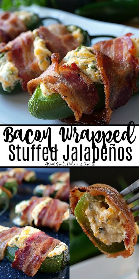 Smoked Jalapeno Peppers Bacon Wrapped, Bacon Wrapped Stuffed Jalapenos, Cream Cheese Stuffed Jalapenos, Superbowl Food Appetizers, Stuffed Jalapeños, Stuffed Jalapenos, Bacon Wrapped Jalapeno Poppers, Jalapeno Popper Recipes, Bacon Wrapped Jalapenos