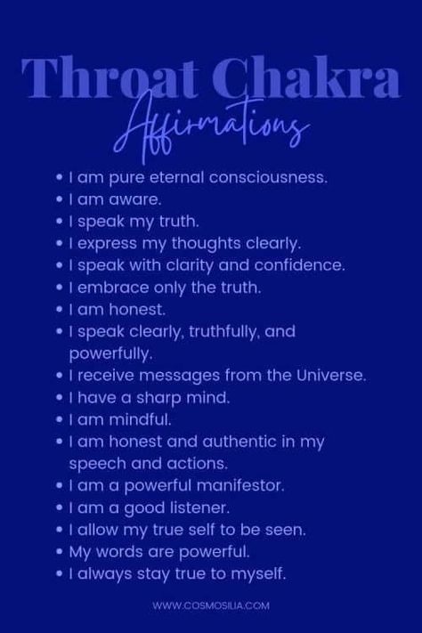 The Throat Chakra, Vishuddha Chakra, Throat Chakra Healing, Chakra Healing Meditation, Chakra Health, Chakra Affirmations, Spiritual Journals, Healing Affirmations, Energy Healing Spirituality