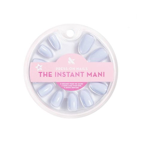 Meet the realest-looking fake nails you've ever seen. The Instant Mani by Olive & June are press-on nails that come in 21 sizes (the most ever!) with the realest-looking fit. Each package contains 42 total nails and everything you need for a perfect press-on mani at home. Straight from the salon, better than gel. Lasts up to 14 days thanks to non-toxic and non-damaging glue. Fake nails never looked so real. Long Nail Beds, Olive June, Acrylic Glue, Ootd Instagram, Olive And June, Easter Toys, Nails Blue, Almond Nail, So Real