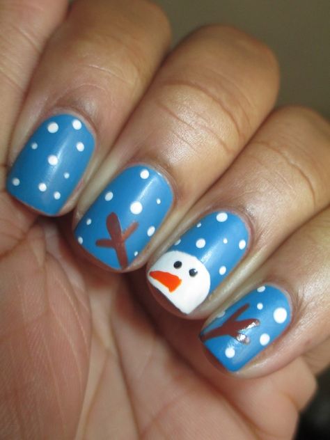 20 Inspirational Christmas Nail Art Designs CUTE! Snowman Nails, Christmas Nail Art Easy, Nail Art For Kids, Fingernail Designs, 13 November, Christmas Nails Easy, Nagel Tips, Christmas Nail Art Designs, Holiday Nail Art