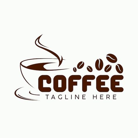 Vector coffee shop logo design template ... | Premium Vector #Freepik #vector #restaurant #vintage-restaurant #restaurant-logo #restaurant-template Logo About Food, Logo For Coffee Shop Ideas, Cafe Logo Inspiration, Logo Cafe Design Ideas, Coffee Logo Design Art, Logo Coffee Design, Coffee Logo Design Ideas, Cafe Logo Ideas, Coffee Logo Ideas