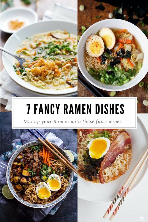 7 totally different ways to change up your traditional ramen dish #ramen #noodles Easy Ramen Recipes, Fancy Ramen, Ramen Dish, Heaven In A Bowl, Traditional Ramen, Noodles Japanese, Ramen Recipes Easy, Easy Ramen, Ramen Dishes