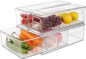 Freezer Cabinet, Large Food Storage Containers, Refrigerator Organizer, Fridge Drawers, Clear Storage Bins, Large Fridge, Organizer Bins, Fridge Organisers, Refrigerator Drawers