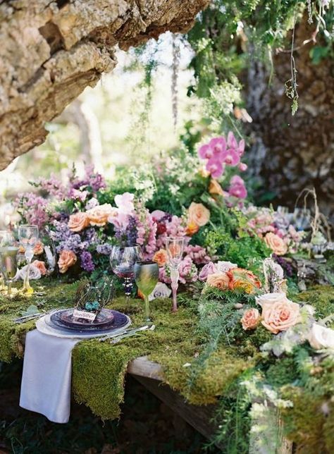 Enchanted Forest Wedding, Enchanted Wedding, Fairy Wedding, The Secret Garden, Midsummer Nights Dream, Whimsical Wedding, Deco Floral, Wedding Table Settings, Woodland Wedding