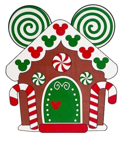 Mickey Mouse Christmas Art, Mickey Christmas Door Decorations, Mickey Gingerbread House, Gingerbread Mickey Mouse, Mickey Mouse Gingerbread House, Disney Christmas Door Decorations Classroom, Mickey Mouse Christmas Classroom Door, Disney Christmas Door Decor For School, Disney Christmas Classroom Door