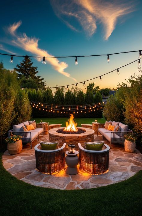 Make A Backyard Fire Pit On A Small Budget Backyard Fire Pit Ideas Lounge Areas, Fireplace Plans, Outdoor Fireplace Plans, Fire Pit Decor, Backyard Fire Pit, Creative Design Ideas, House Backyard, Fire Pit Area, Halloween Front Porch