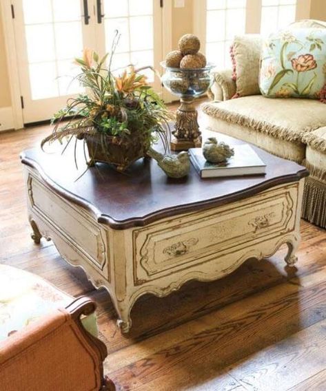 35+ Best French Country Design and Decor Ideas for 2021 French Country Living Room Coffee Tables, Cozy French Country Living Room, French Country Coffee Table, Country Coffee Table, Living Room Coffee Tables, French Country Rug, French Country Living, Rustic Furniture Diy, French Country Furniture