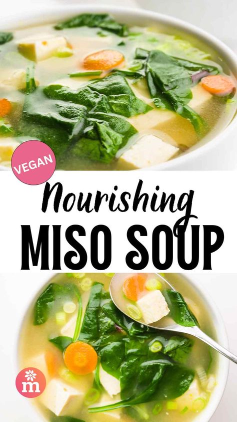 Miso Soup Recipe Vegetarian, Miso Soup No Tofu, Miso Cabbage Soup, Vegetable Miso Soup, Simple Miso Soup Recipe, Miso Soup Recipe With Miso Paste, Tofu Miso Soup Recipe, Simple Miso Soup, Miso Soup Bokchoy