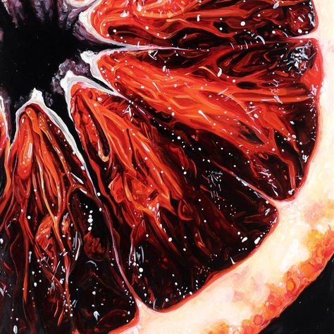 Blood Orange Aesthetic, Angela Faustina, Blood Painting, Rethink Your Drink, Painting Tattoos, Orange Margarita, Warrior Angel, Contemporary Realism, Gestural Abstraction