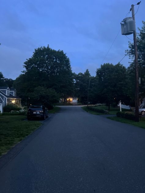 #dusk #evening #neighborhood #massachusetts #summer #night Summer Neighborhood Aesthetic, Neighborhood At Night, Summer Evening Aesthetic, Massachusetts Summer, Play Pretend, Current Mood, Everything Pink, Summer Night, Night Aesthetic