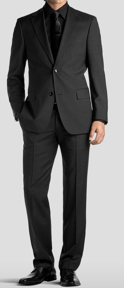 suit and vest | classic all black Dark Grey Tuxedo, Gentleman Mode, Terno Slim, Dark Gray Suit, Hugo Boss Suit, A Man In A Suit, Man In A Suit, Italian Suit, Grey Suit