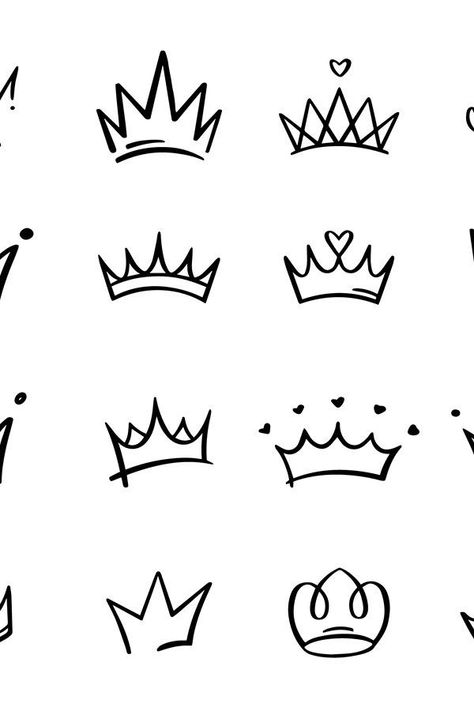 Mother Daughter Crown Tattoos, Queen And Princess Tattoo, Princess Tiara Tattoo, Princess Crown Tattoo, Sinister Tattoos, Drawing Crown, Tiara Drawing, Simple Crown Tattoo, King Crown Drawing