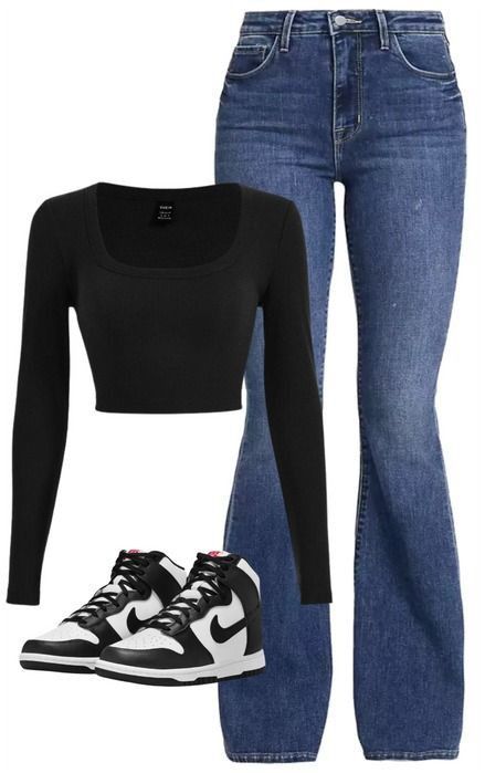 Bootcut Jeans Outfit For School, Outfits With Bootcut Jeans For School, What To Wear With Bootcut Jeans, Outfit Ideas Bootcut Jeans, Bootcut Jeans Aesthetic, Bootcut Jeans Outfit Aesthetic, How To Style Bootcut Jeans, Jeans Hacks, Flair Jeans Outfit