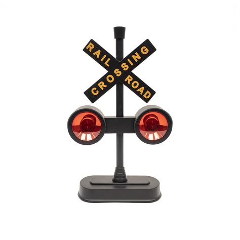 PRICES MAY VARY. Add great railroad decor to your home or work office with this railroad crossing signal desk lamp Features a railroad crossbuck that reads, "RAILROAD CROSSING" between two red lights RR crossing signal features flashing red lights and several railroad sounds when activated Train signal lamp makes a great gift for fellow railfans; get one for your own collection Flashing railroad signal measures approximately 11" tall, 7" wide, and 3" front to back Add great railroad decor to you Train Depot Decor, Railroad Decor, Railroad Lights, Train Whistle, Railroad Crossing, Train Decor, Model Train Sets, Train Depot, Train Sets