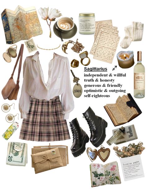 Sagittarius Zodiac Sign ♐️ Outfit | ShopLook Sagittarius Style Aesthetic, Saggitarius Venus Aesthetic, Venus Sign Sagittarius Style, Sagittarius Fashion Style, Saggitarius Aesthetic Clothes, Lilith In Sagittarius Aesthetic, Saggitarius Venus Style, Sagittarius Fashion Aesthetic, Sagittarius Venus Aesthetic Style