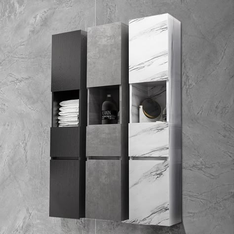 Bathroom Cabinet With Drawers, Washbasin Cabinet, Cabinet Interior, Decorate Wall, Wall Mounted Bathroom Cabinets, Cabinet With Drawers, Modern Bathroom Cabinets, Cabinet Designs, Modern Bathrooms