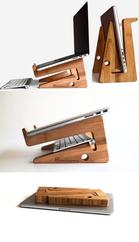 Diy Laptop Stand, Projek Kayu, Wooden Laptop Stand, Laptop Screen Repair, Diy Laptop, Laptops For Sale, Desktop Stand, Cnc Projects, Laptop Table