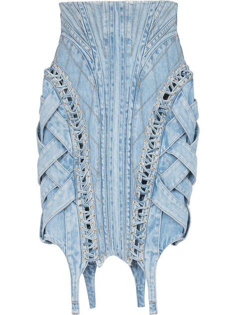 Reworked Denim, Denim And Diamonds, Denim Inspiration, Denim Maxi Dress, Denim Corset, Denim Ideas, Mode Jeans, Upcycled Fashion, Luxury Women Fashion