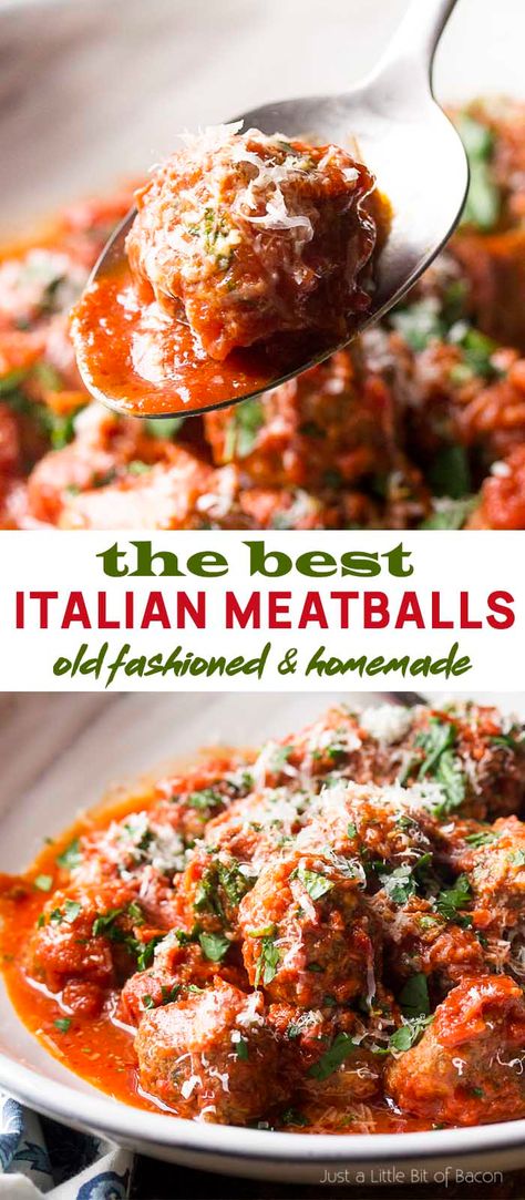 Italian Meatballs And Sauce, Authentic Italian Meatballs, Meatballs And Sauce, Homemade Italian Meatballs, Italian Meatballs Recipe, Meatball Recipes Easy, Italian Meats, Pan Fry, Pork Meatballs