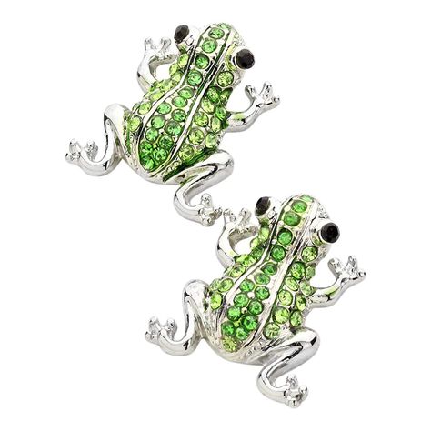 Frog Earrings, Fashionable Earrings, Green Frog, Stud Jewelry, Discount Jewelry, Sparkle Earrings, Original Jewelry, Earrings Stud, Green Earrings