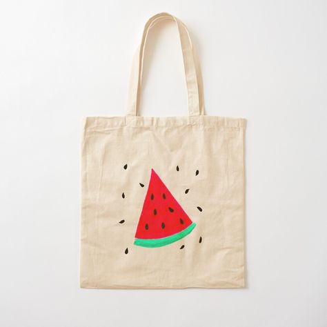 Get my art printed on awesome products. Support me at Redbubble #RBandME: https://www.redbubble.com/i/tote-bag/Watermelon-by-EdasArtPalette/163643213.P1QBH?asc=u Painting Tote Bag Ideas, Totebag Painting, Painting Watermelon, Tote Bag Ideas, Handpainted Tote, Handpainted Tote Bags, Painted Tote, Elementary Art Projects, Fabric Accessories