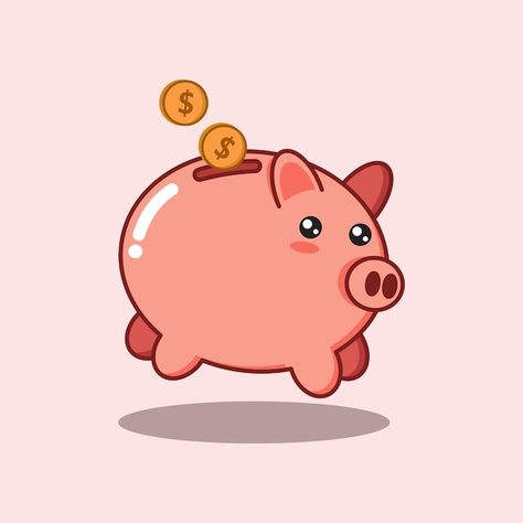 Money Pig, Money Cartoon, Cartoon Money, Pink Piggy Bank, Cartoon Silhouette, Pig Bank, Money Logo, Banks Icon, Box Cartoon