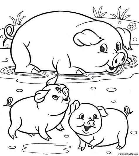 Animals Fargelegging For Barn, Farm Coloring Pages, Family Coloring Pages, Farm Animal Coloring Pages, Pattern Coloring Pages, Family Coloring, Disney Coloring Pages, Dessin Adorable, Coloring Pages To Print