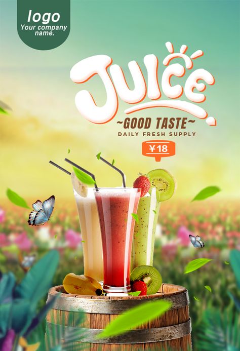 Simple And Fashionable Fresh Juice Poster Design#pikbest# Juice Poster Design, Juice Poster, Juice Menu, Juice Ad, Standee Design, Beverage Poster, Juice Branding, Juice Packaging, Fashion Poster Design