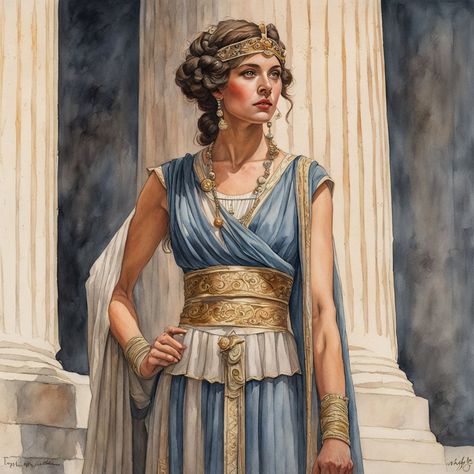 Ancient Rome Dress Aesthetic, Ancient Rome Dress, Ancient Rome Outfits, Ancient Greek Clothing Woman, Ancient Rome Women, Greek Mural, Ancient Roman Women, Muse Costume, Ancient Greece Women