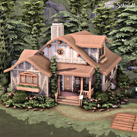 Get Together & Cottage Living Large Cottage Floor Plans, Cottswald Cottages, Sims 4 Houses Cottage Living, Sims 4 Cottage House Plans, Cottage Living Sims 4 House, Large Cottage House Plans, Sims 4 Cottage Living House, Sims 4 Houses Cottages, Sims Cottage Living