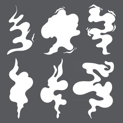 Set of a Smoke or steam clouds cartoon style How To Draw Smokey Background, How To Draw Steam, Steam Drawing, Steam Illustration, Steam Art, Cloud Illustration, Graffiti Style Art, Cloud Art, Cloud Drawing