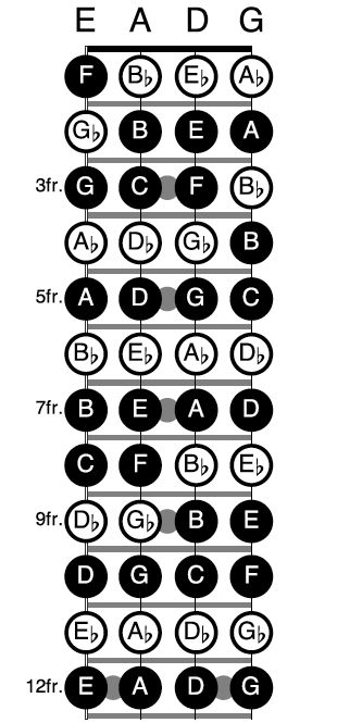 Bass Guitar Notes, Bass Guitar Scales, Learn Bass Guitar, Bass Guitar Chords, Akordy Gitarowe, Basic Guitar Lessons, Music Theory Guitar, Guitar Notes, Chords Guitar