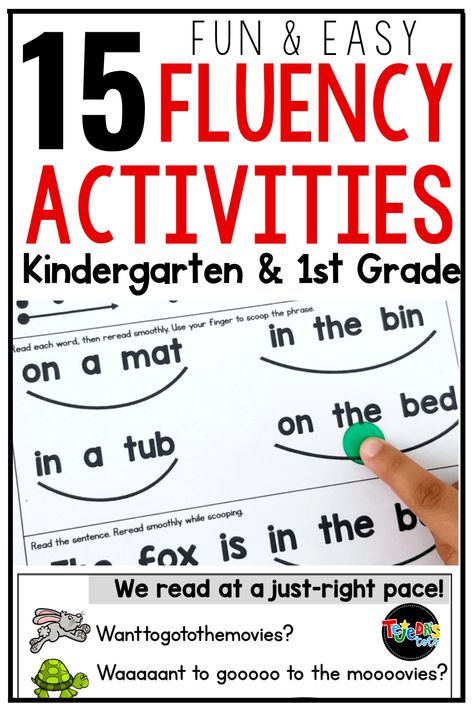 15 Easy Activities to Increase Fluency - Tejeda's Tots 1st Grade Reading Fluency Passages Free, Tutoring Kindergarten Reading, First Grade Tutoring Ideas, Fluency Activities Kindergarten, Science Of Reading First Grade, Fluency First Grade, First Grade Reading Games, Reading Fluency Games, Nonsense Words Fluency