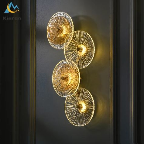 Led Wall Art, Led Wand, Room Background, Art Lamp, Lotus Leaves, Crystal Wall, Glass Lamp Shade, Japan Design, Led Wall Lamp