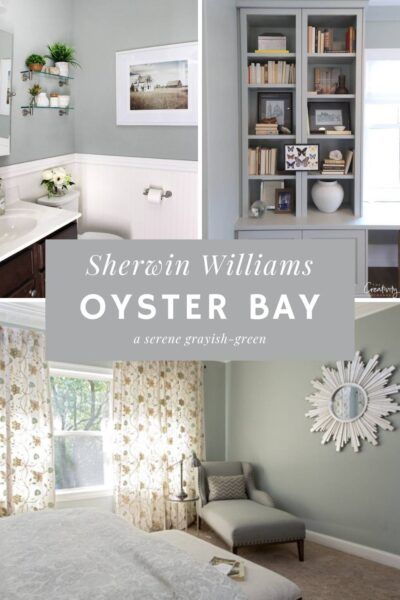 Sherwin Williams Oyster Bay - How to Nest for Less™ Sherwin Williams Collonade Gray, Sherwin Williams Oyster Bay, Recipes Printables, Oyster Bay Sherwin Williams, Striped Accent Wall, Sherwin Williams Blue, Warm Grey Paint Colors, Timeless Paint Colors, Beadboard Wallpaper