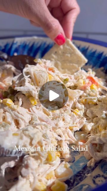 Sarah McCune on Instagram: "🇲🇽Recipe here 🇲🇽Mexican Chicken Salad 

Easy chicken salad recipe for a cold lunch! 
You can use rotisserie chicken for this quick dinner recipe, the whole familia will love it!
Mexican chicken salad is tangy, filling and refreshing! 
You can use cooked or fresh veggies, frozen medley or canned! This is an EASY recipe and perfect for your last summer bbq. 

I used: 

2 chicken breast (shredded)
1 Diced carrot (cooked)
2 Diced potatoes (cooked)
1/4 c. Peas 
1/4 c. Corn 
1 Pickled jalapeños can, use as much as you like 
(pickled juice and chopped jalapeño pieces) 
1/2 c Mayo 
Little mustard 
S & P" Mexican Style Chicken Salad, Chicken Salad Recipe Mexican, Can Chicken Salad Recipe Easy, Chicken Salad Recipe Mexican Style, Chicken Can Recipes, Canned Chicken Salad Recipe Easy Simple, Cheap Mexican Meals, Chicken Breast Recipes Mexican, Mexican Chicken Salad Recipe