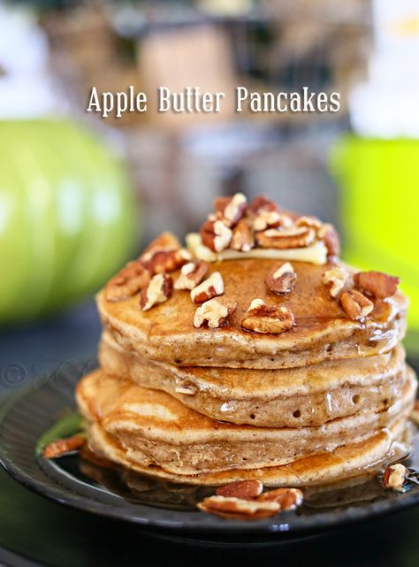 Apple Butter Pancakes Cinnamon Apple Butter, Easy Fall Breakfast, Fall Recipes Breakfast, Butter Pancakes, Fall Breakfast, Cinnamon Apple, What's For Breakfast, Breakfast Pancakes, Apple Butter