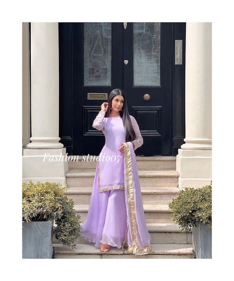 Designer Lilac Pallazo Suit Pakistani Salwar Kameez Dupatta Punjabi Patiala Suit Salwar Custom Stitched for Girls and Womens With Free Gift - Etsy Canada Punjabi Outfits For Women, Haldi Pink Outfit, Lavender Punjabi Suit, Jago Outfit Punjabi, Purple Punjabi Suit, Simple Punjabi Suits, Trendy Punjabi Suits, Panjabi Suit Salwar, Punjabi Suits For Women