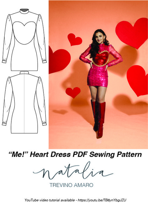 PDF sewing pattern and tutorial of the Taylor Swift heart dress inspired by the "ME!" music video from the Lover era Me Heart Dress Taylor Swift, Taylor Swift Me Heart Dress, Taylor Swift Me Dress, Taylor Swift Heart Dress, Taylor Swift Me, Me Music Video, Robe Diy, Diy Clothes Patterns, Taylor Swift Dress